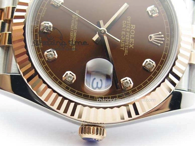 DateJust Dial Jubilee On Bracelet Best RG Fluted Noob 1:1 41mm Wrapped A3235 Brown Edition 126303 Diam Bezel 1231